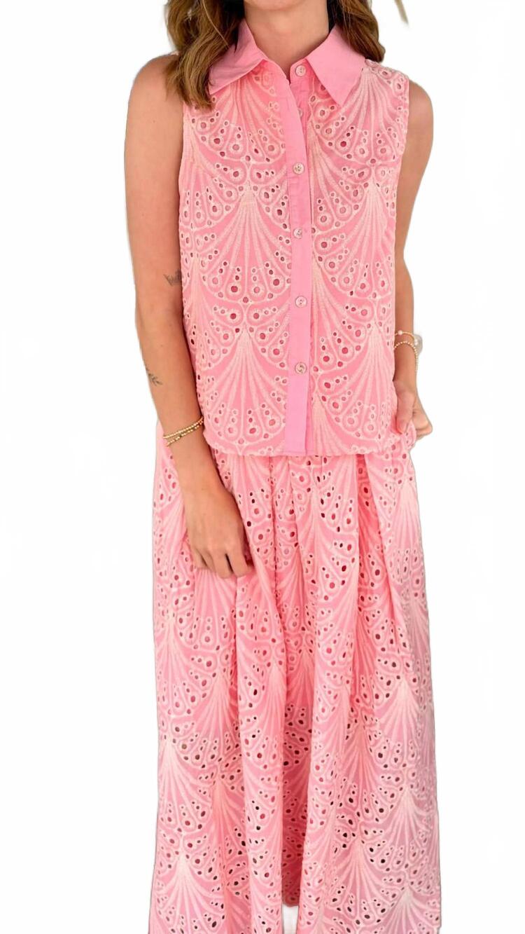 NEW STRUT & BOLT women's the blush eyelet set in pink